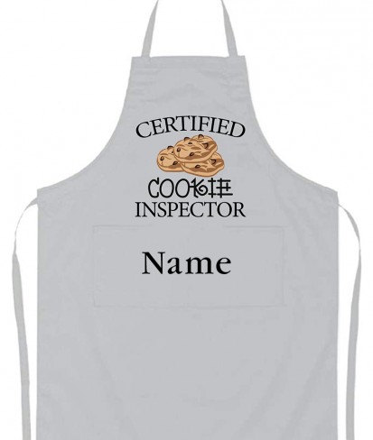 Certified Cookie Inspector Kitchen Apron, Adjustable Apron for Cooking, Gifting